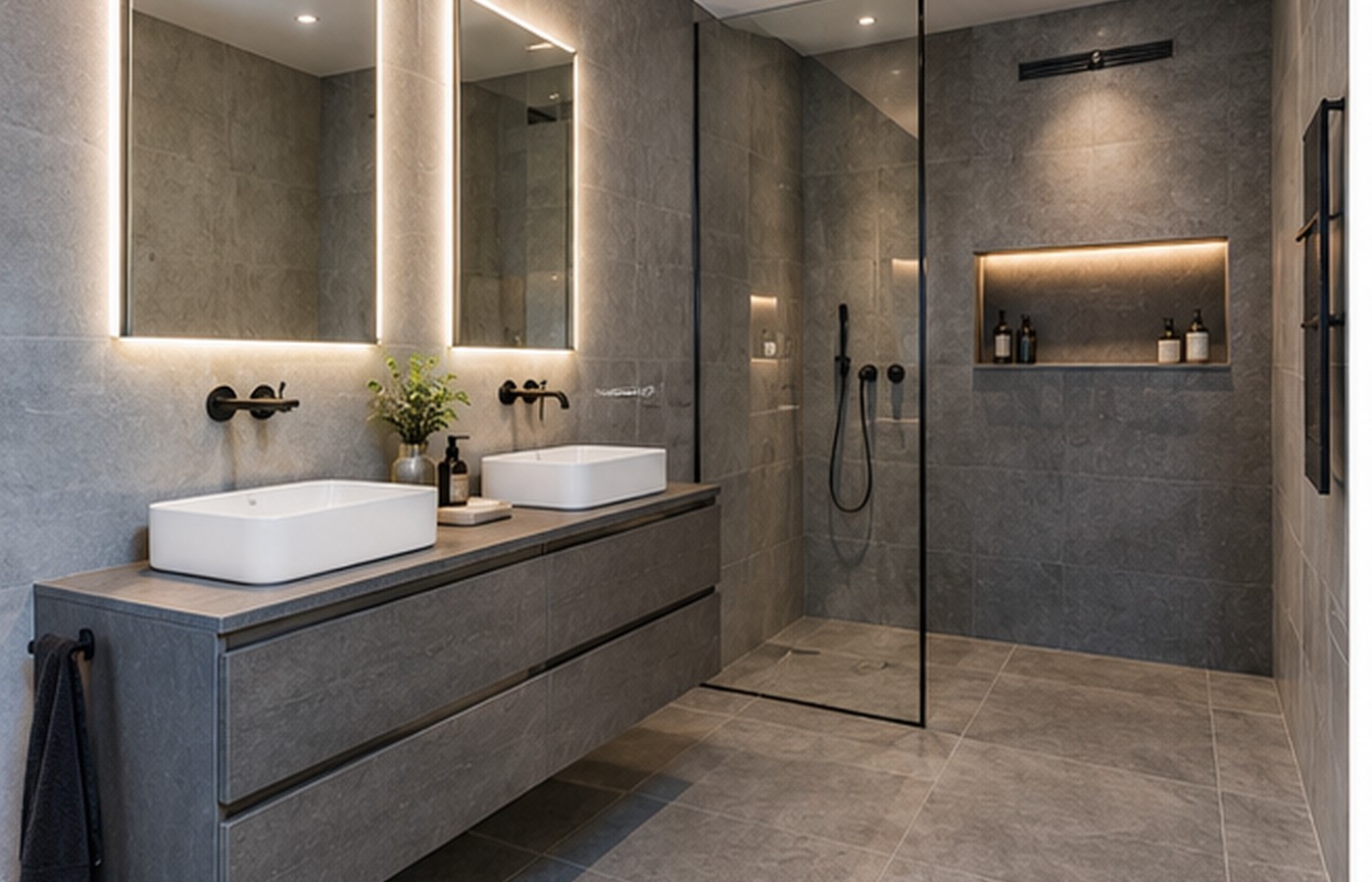 Lichte Scandinavische badkamer