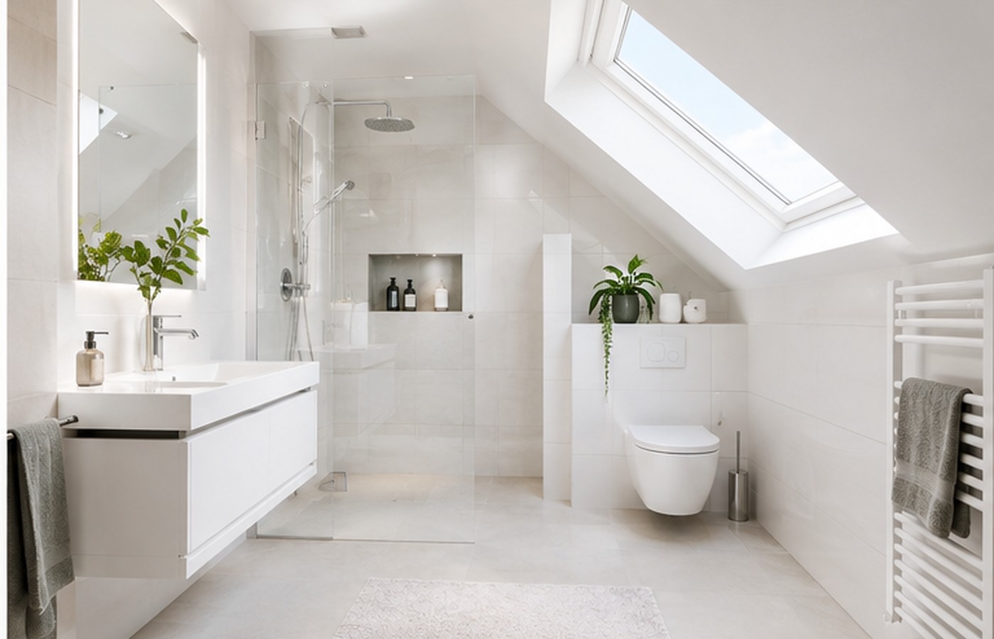 Badkamer met marmerlook